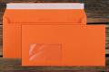 [19833.82] Briefhüllen mit Fenster C6/5 114x229 mm Haftklebend Orange 100 g/qm